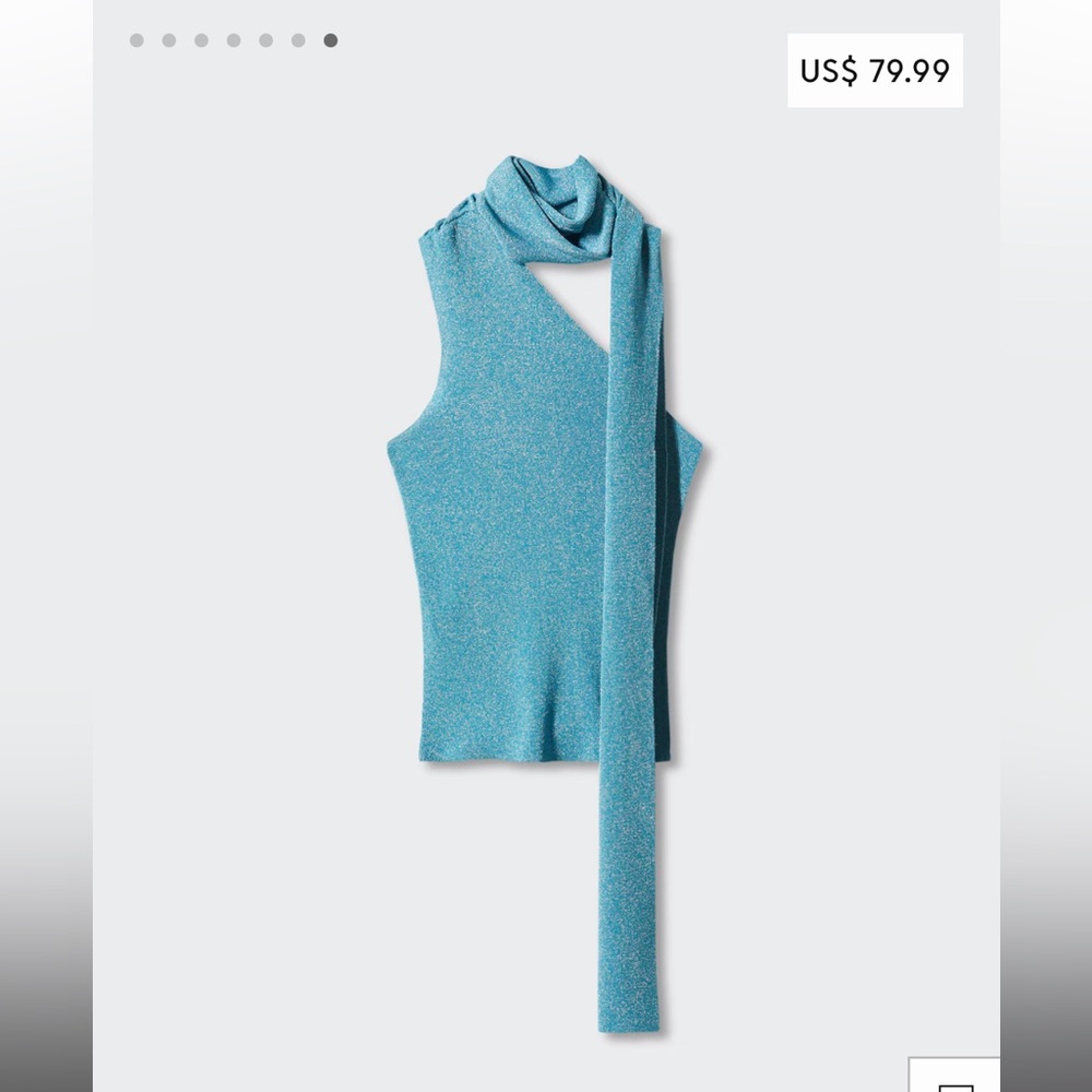Mango Lurex Asymmetrical Top